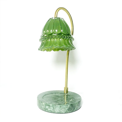 Modern Green Glass Marble 1-Light Melting Wax Table Lamp