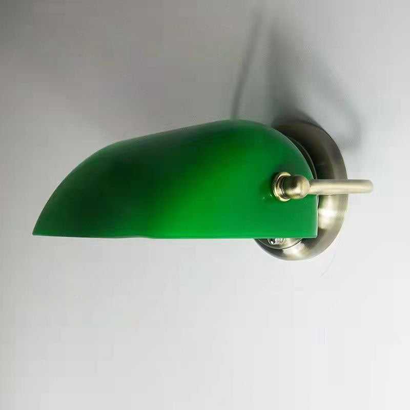Traditionelle Vintage-Wandleuchte aus Glas und Eisen, rund, mit Reißverschluss, 1-flammig, für das Wohnzimmer 
