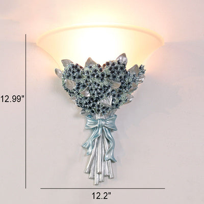 European Creative Bouquet Shape Resin Glass  1-Light Wall Sconce Lamp