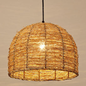 Moderne Bambusweberei 1-Licht Pendelleuchte 