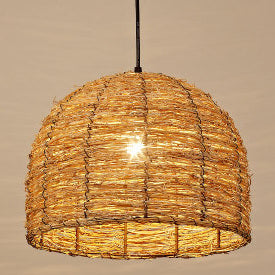 Modern Bamboo Weaving 1-Light Pendant Light