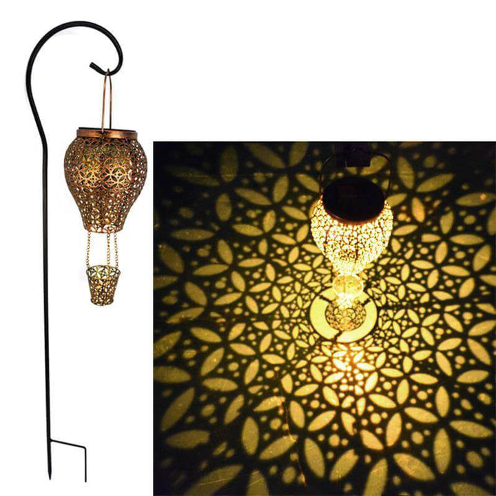 Ballon solaire en fer creux, lumière LED extérieure étanche, lumière décorative 