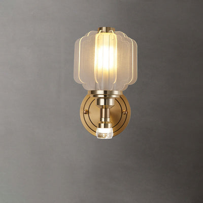 Modern Chinese Acrylic Brass Lantern 1/2 Light Wall Sconce Lamp