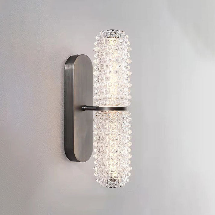 Modern Luxury Glass Column Aluminum LED Wall Sconce Lamp