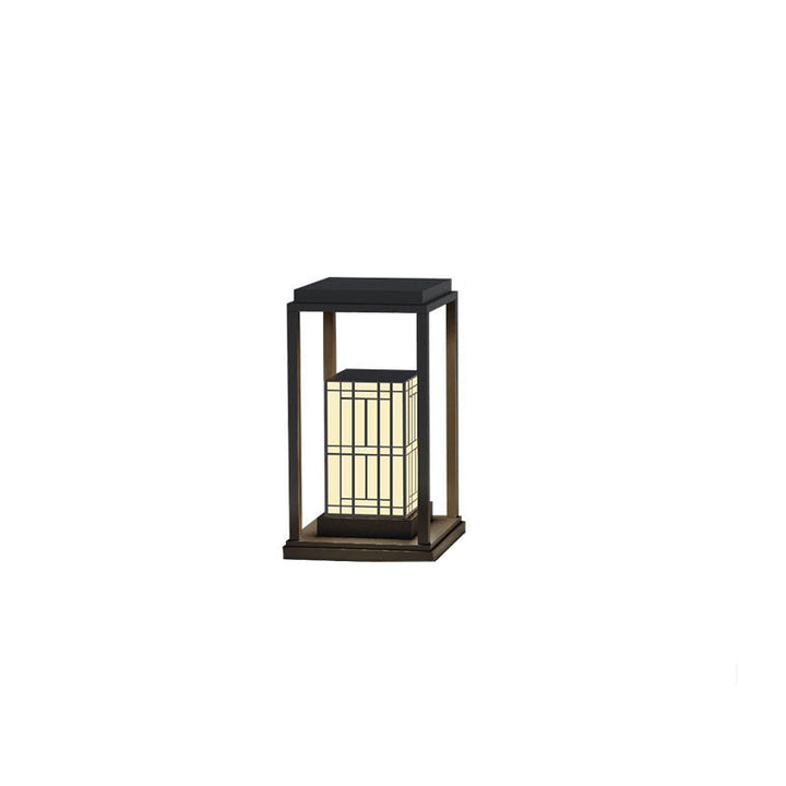 Luz exterior para jardín de césped impermeable con LED solar de mármol de acero inoxidable retro moderno 