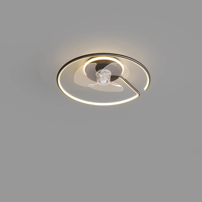 Minimalistisches Licht Luxuriöser runder LED-Ring Unsichtbare Unterputz-Deckenventilatorleuchte