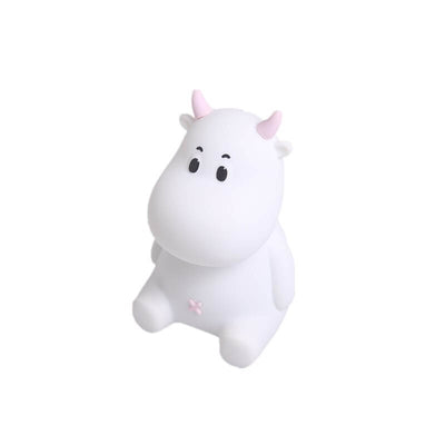 Lampe de table de nuit en silicone USB rechargeable Creative Cute Cow moderne 