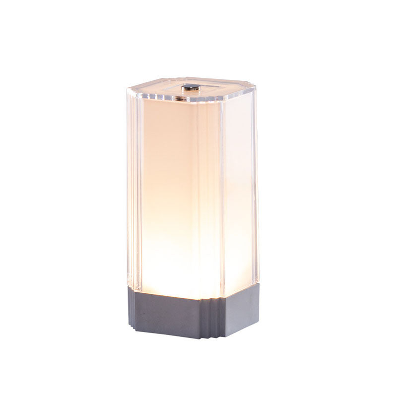 Modern Solid Color Rectangular Acrylic DC Rechargeable Night Light Table Lamp