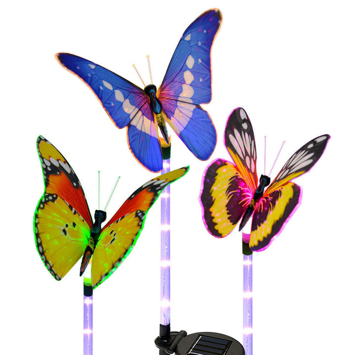 Simulation de décoration extérieure Papillon en fibre optique LED pour pelouse Insérer Lumière de paysage 