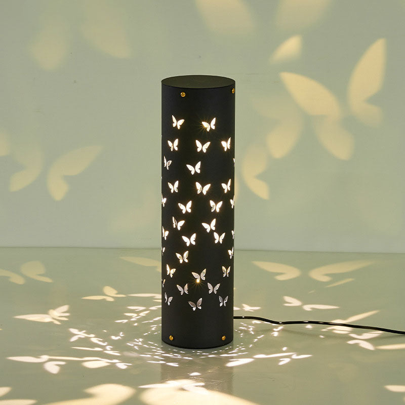 Lámpara de pie LED de cilindro mariposa creativa contemporánea de hierro y aluminio para sala de estar 