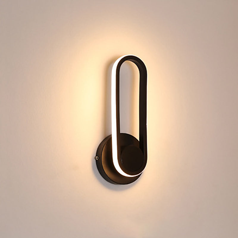 Contemporary Simplicity Iron Oval Ring Rotatable LED Wall Sconce Lamp For Bedroom