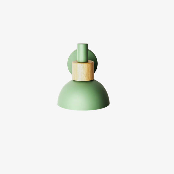 Moderne, klassische Macaron-Wandleuchte, einfarbig, Holz, Eisen, 1-flammig 