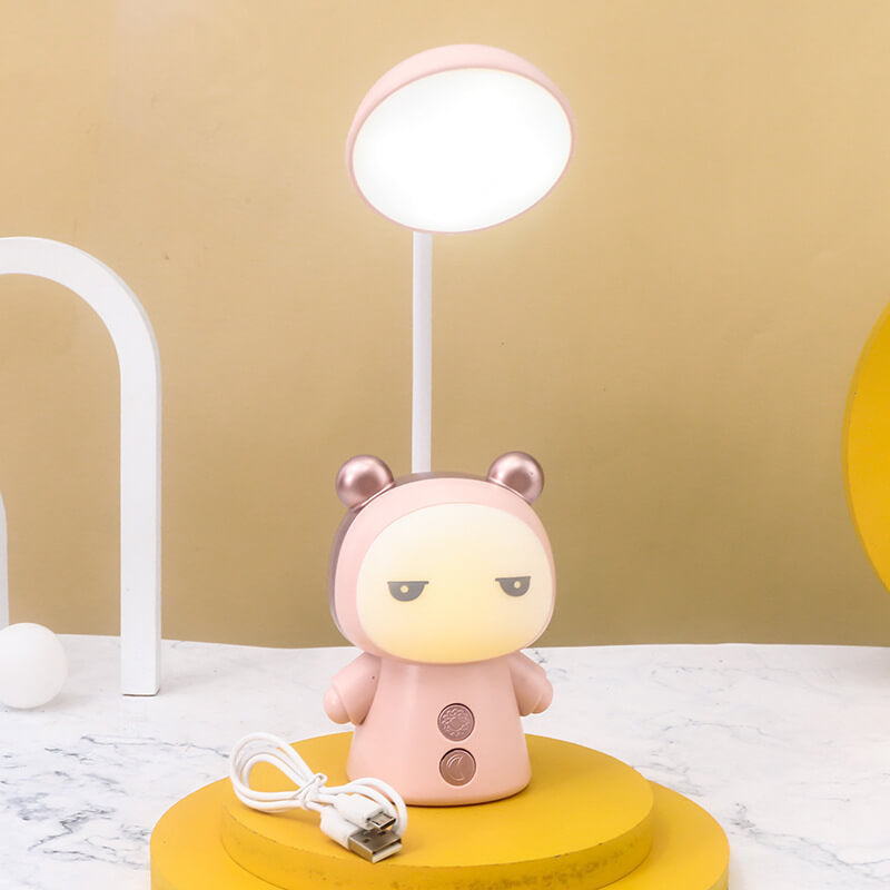 Lámpara de Escritorio para Niños LED de Cuidado de Ojos ABS de Muñeca de Dibujos Animados Colorida 