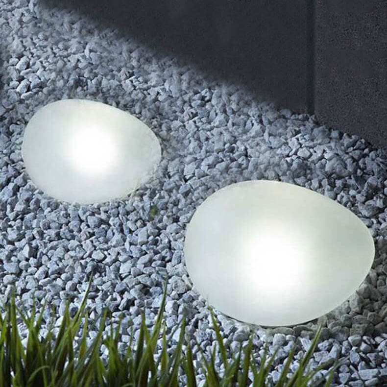 Lumière de Paysage Extérieure LED en Verre Sablé ABS Solar Pebble 