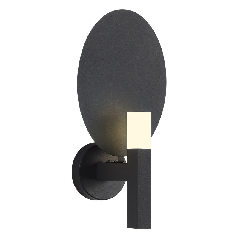 Leichte, luxuriöse, minimalistische, einfarbige, ovale Hardware-Acryl-LED-Wandleuchte 