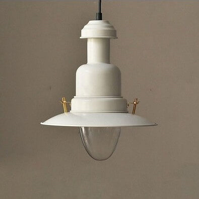 Scandinavian Industrial Iron Lacquered Round 1-Light Pendant Light