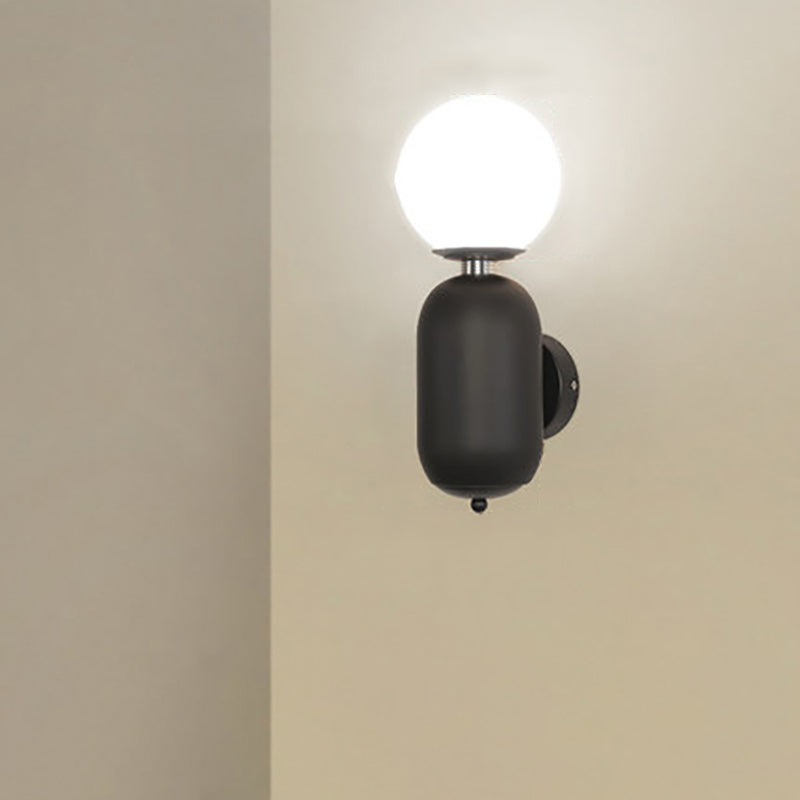 Nordic Creative Cylindrical Glass Orb 1-Light Wall Sconce Lamp
