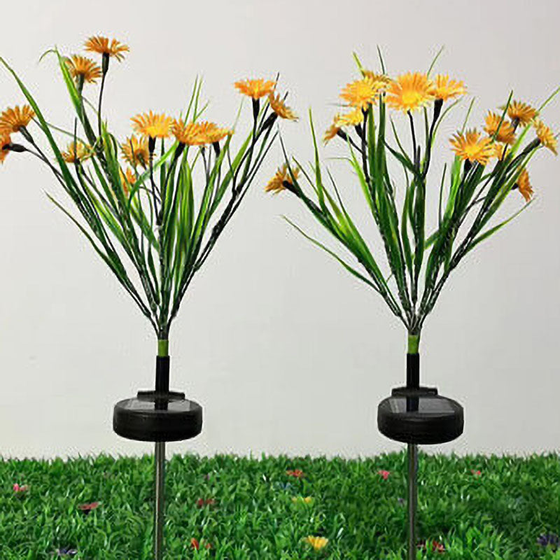 Solar Modern Color Flower Shaped LED Grounding Plug Outdoor Light