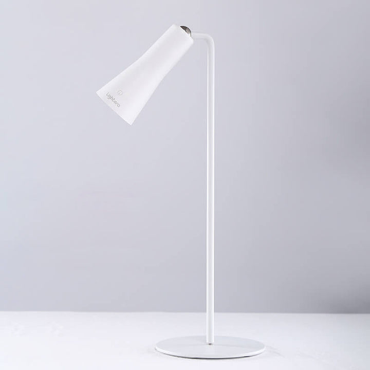 Modern Minimalist ABS Iron Cone White USB Charging Eye Protection LED Desk Lamp For Bedroom