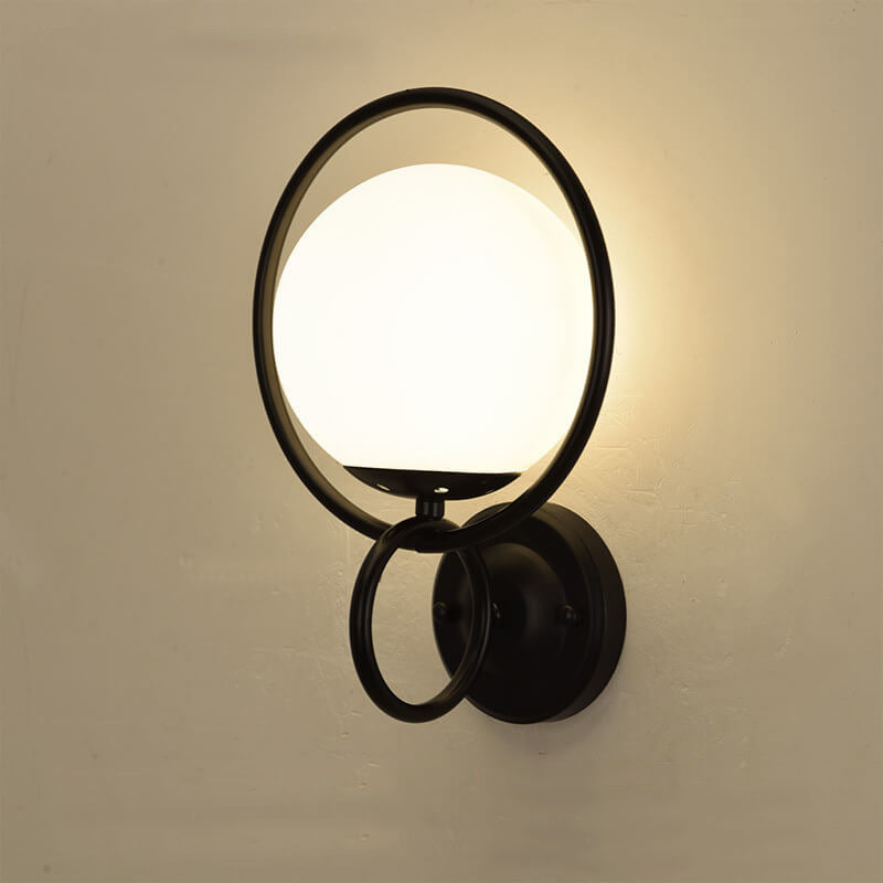 Lampe murale à une lumière avec abat-jour globe circulaire créatif moderne 