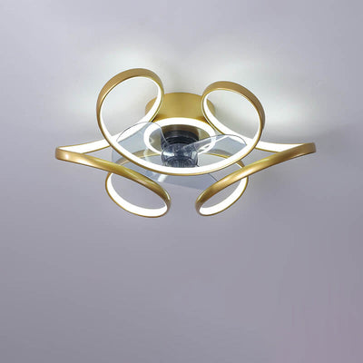 Simple Creative Line LED Flush Mount Fan Light