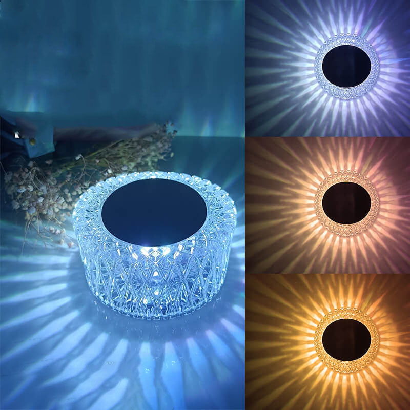 مصباح طاولة بإضاءة ليلية LED RGB بلوري على شكل عش طائر إبداعي 