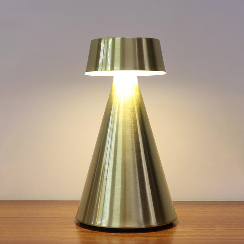 Simple Creative Tapered Iron USB Charging LED Decorative Table Lamp