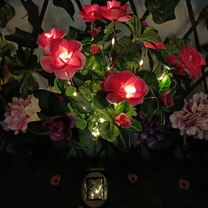 Modern Creative Simulation Azalea Decorative Solar Outdoor Lawn LED Garden Ground Insert Landscape Light
