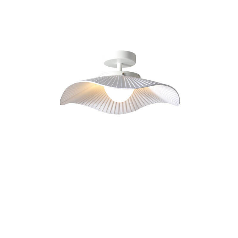 Modern Creative Cloth Lotus Leaf LED Semi-Flush Mount Light