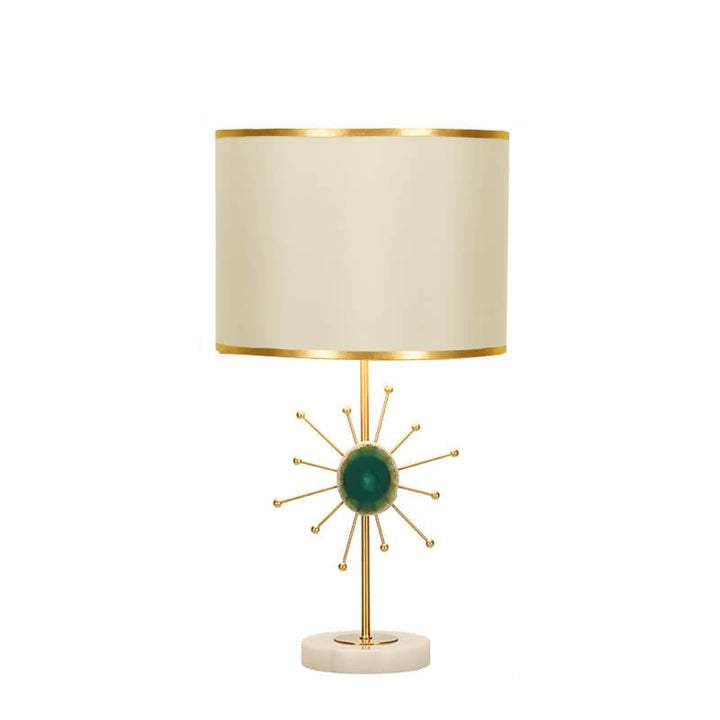 European Light Luxury Fabric Agate Base 1-Light Table Lamp