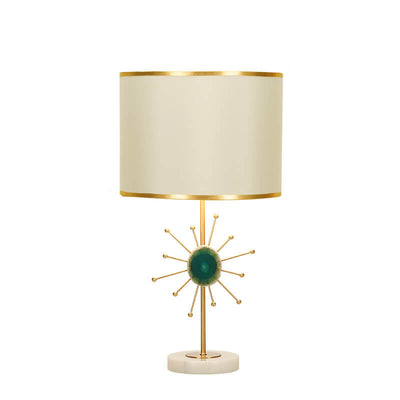 Lampe de table 1 lumière avec base en agate en tissu de luxe léger européen 