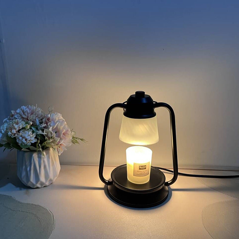 Contemporary Industrial Round Glass Shade Hardware Base 1-Light Melting Wax Table Lamp For Study