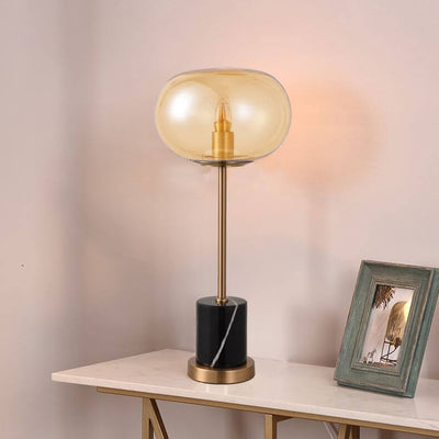 Moderne kreative Glaskugel Marmor Basis 1-Licht LED Tischlampe 