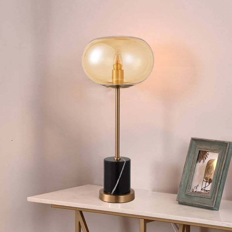 Moderne kreative Glaskugel Marmor Basis 1-Licht LED Tischlampe 