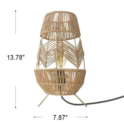 Japanische Vintage Eisen Rattan Weaving 1-Licht Stehlampe