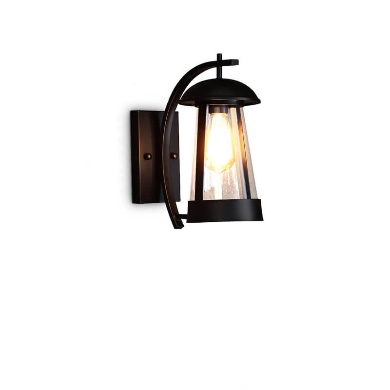 Waterproof New Chinese Style Curved 1-Light Outdoor Wall Sconce Lamp
