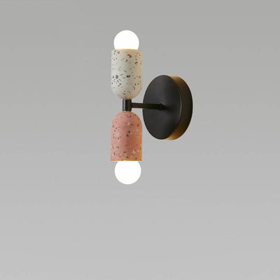 Modern Japanese Wabi-Sabi Iron Cement 2-Light Wall Sconce Lamp