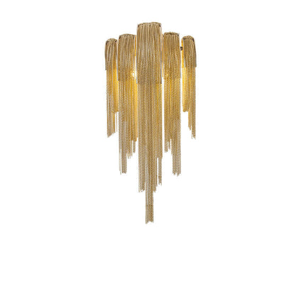 Postmodern Luxury Aluminum Chain Tassel  2-Light Wall Sconce