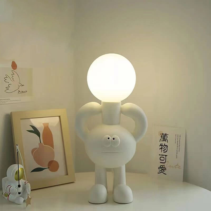 Creative Cartoon Moon Robot Resin 1-Light Table Lamp