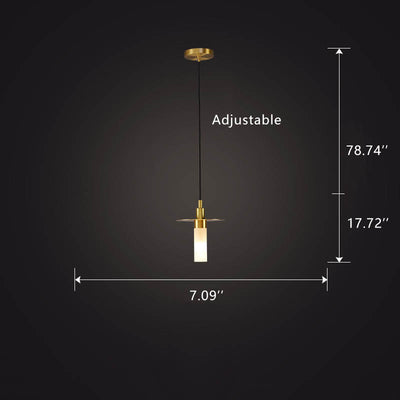 Modern Copper Glass Cylinder 1-Light Pendant Light