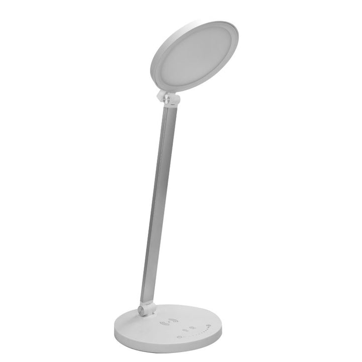 Moderne, schlichte, faltbare kabellose Lade-Touch-LED-Schreibtischlampe aus Aluminium für das Studium 