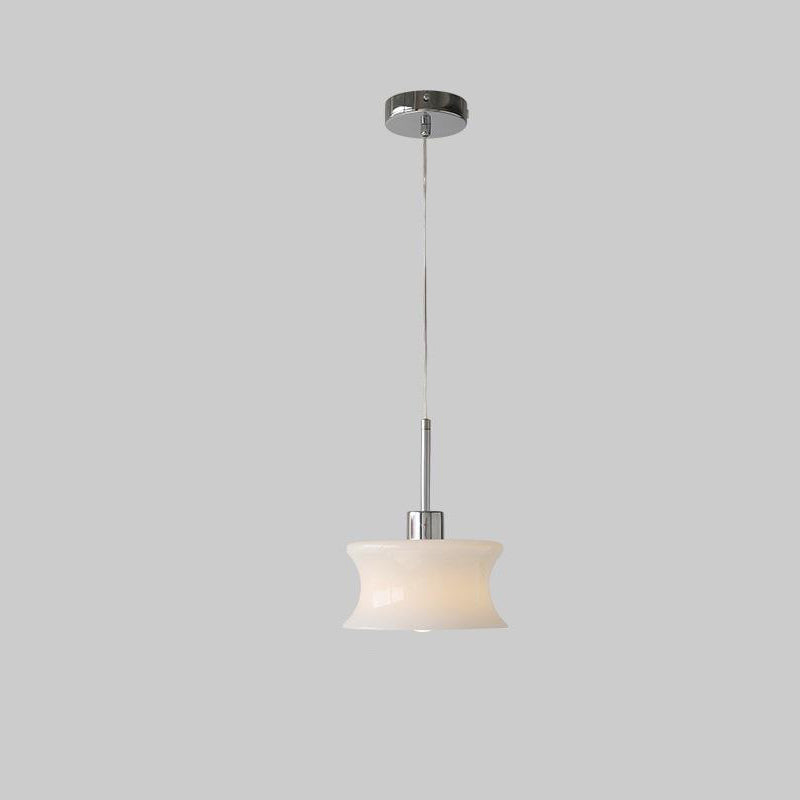 Lámpara colgante de 1 luz de vidrio de cilindro francés tradicional para dormitorio 