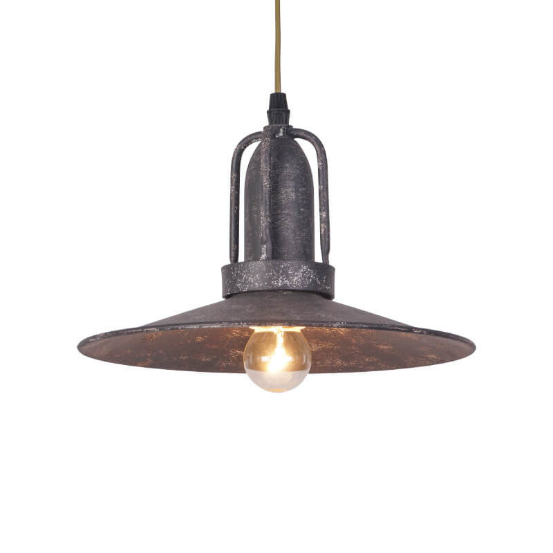 Contemporary Industrial Pot Lid Iron Antique 1-Light Pendant Light For Living Room
