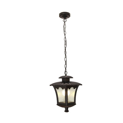 European Industrial Glass Square Outdoor 1-Light Pendant Light