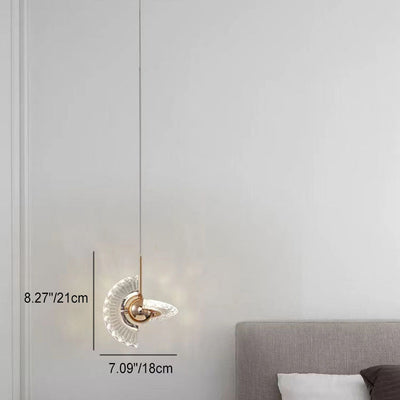 Zeitgenössische Luxus Gold Finish Rahmen Runde Schatten LED Pendelleuchte für Schlafzimmer 