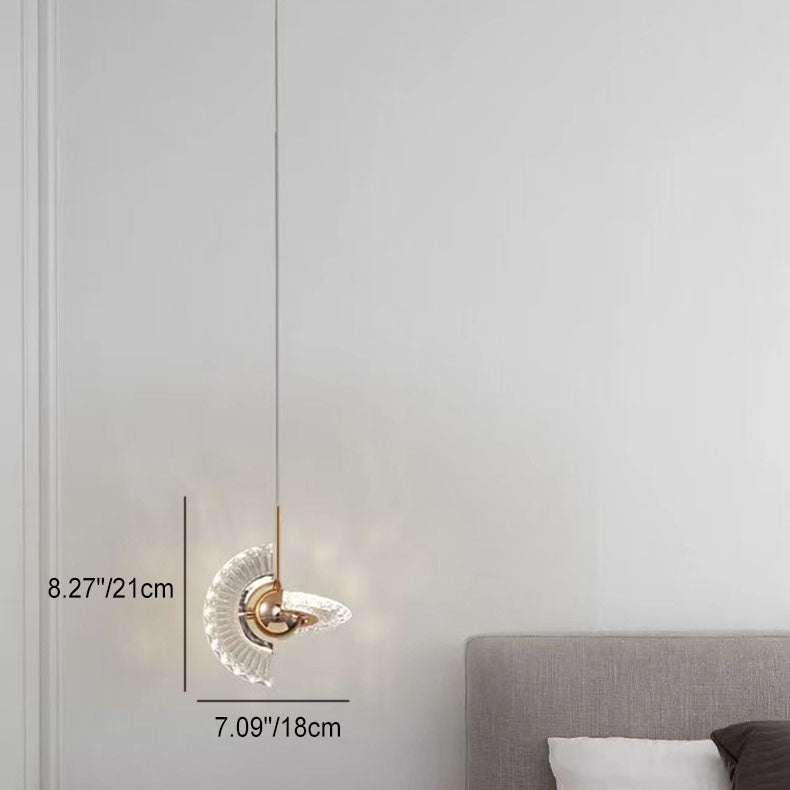 Zeitgenössische Luxus Gold Finish Rahmen Runde Schatten LED Pendelleuchte für Schlafzimmer 