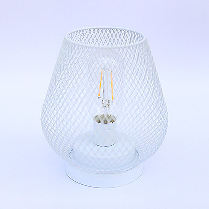 Moderne minimalistische Batterie-Raster-Eisen-Glas 1-Licht Tischlampe 