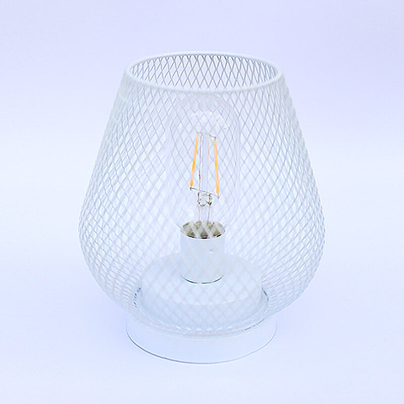 Modern Minimalist Battery Grid Iron Glass 1-Light Table Lamp