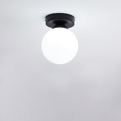 Modern Simple Glass Round Ball 1-Light Semi-Flush Mount Ceiling Light