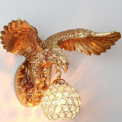 European Creative Resin Eagles Crystal Shade 1-Licht-Wandleuchte